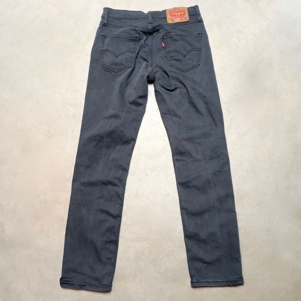 Levi's 511 Jeans Mens Size 29x32 Gray Slim Straight Stretch Denim Pants Preppy